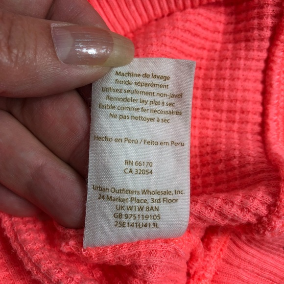 We the Free Orange Thermal Banded Bottom Top S - Picture 5 of 8